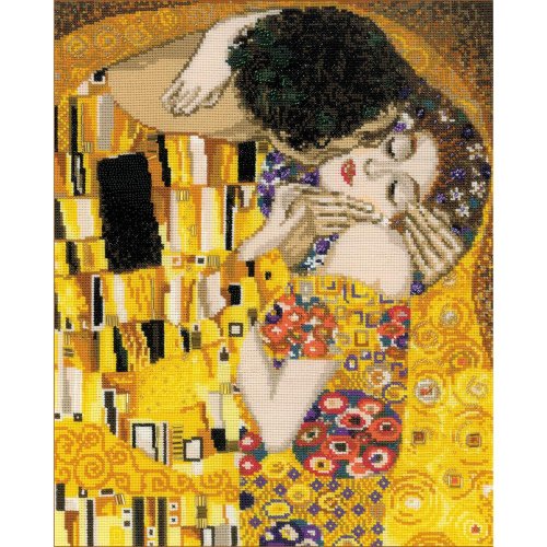 (image for) The Kiss/G.Klimt's Painting (14 Count) Counted Cross Stitch Kit